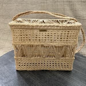 Kaanas Buenaventura Handwoven Straw Basket Bag Revolve